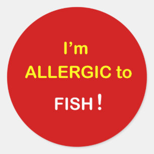 Sticker Rond i8 - Je suis allergique - des POISSONS