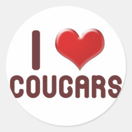 Sticker Rond I <3 Cougars