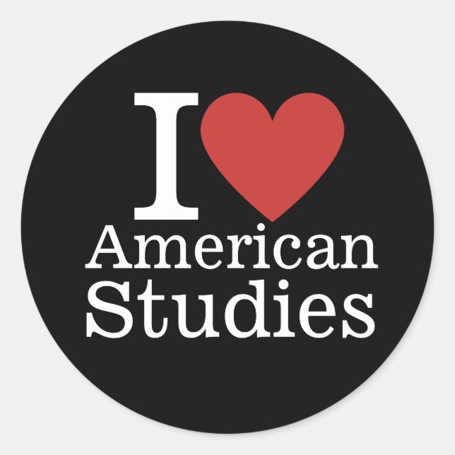 Sticker Rond I ❤️ American Studies for Students/Faculty CUSTOM (Devant)
