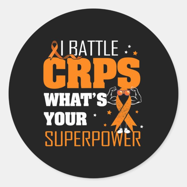 Sticker Rond I Battle CRPS RSD Sensibilisation Orange Ribbon Wa (Devant)