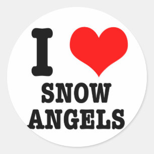 Sticker Rond I COEUR (AMOUR) anges neigeux