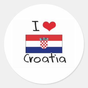STICKER ROND I COEUR CROATIE