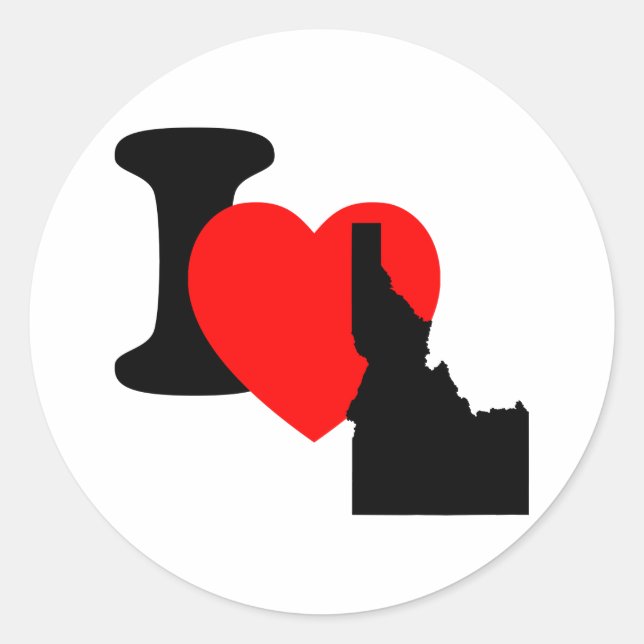 Sticker Rond I coeur Idaho (Devant)