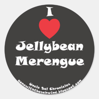 Sticker Rond I Coeur Jellybean Merengue noir