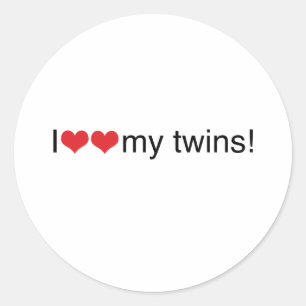 Sticker Rond I coeur mes jumeaux