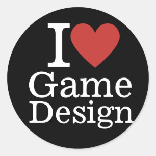 Sticker Rond I ❤️ Conception de Jeu pour étudiants/Faculté PERS