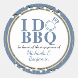 Sticker Rond I Do BBQ Engagement Party Couples Douche