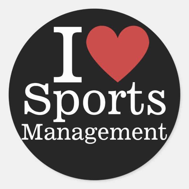 Sticker Rond I ❤️ Gestion sportive pour étudiants/Faculté PERSO (Devant)