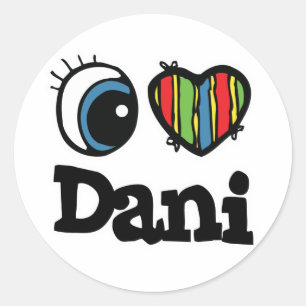 Sticker Rond I Heart (Amour) Dani