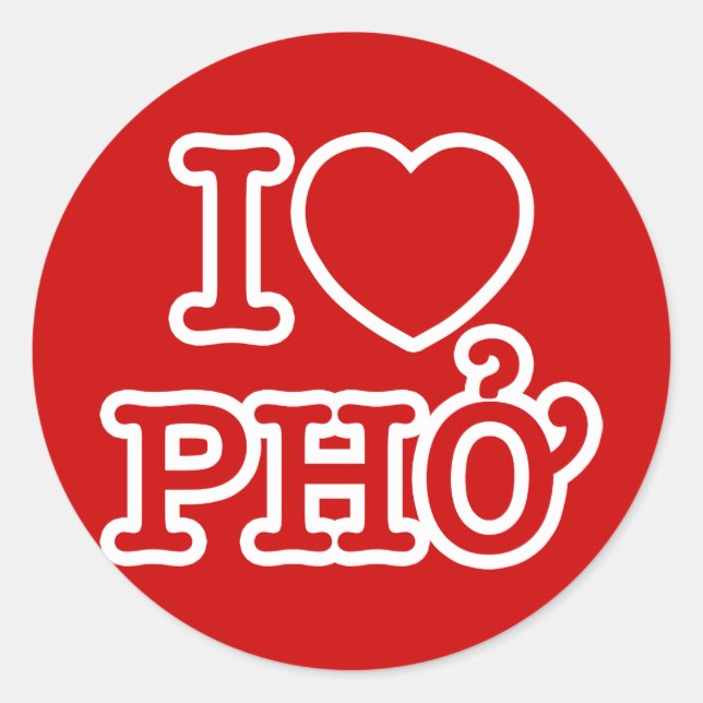 Sticker Rond I Heart (Amour) Pho (Devant)