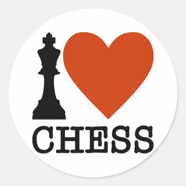 Sticker Rond I Heart Chess (Devant)