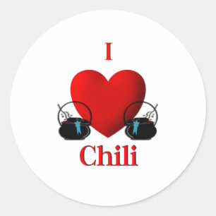 Sticker Rond I Heart Chili