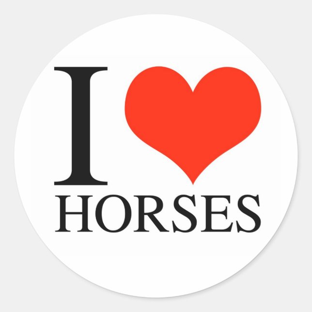 Sticker Rond I Heart Horses (Devant)