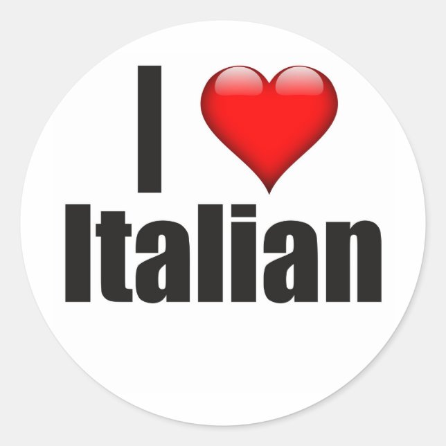 Sticker Rond I Heart Italian (Devant)