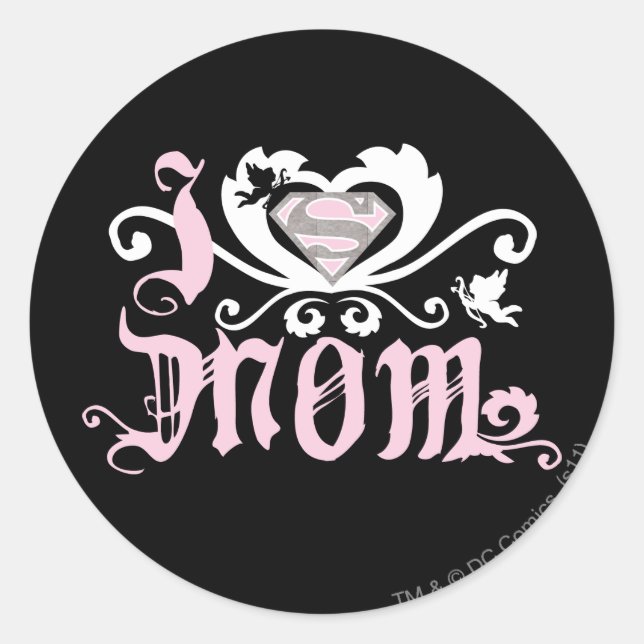 Sticker Rond I Heart Maman Rose (Devant)
