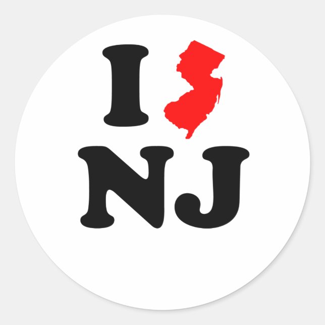 Sticker Rond I Heart NJ (Devant)