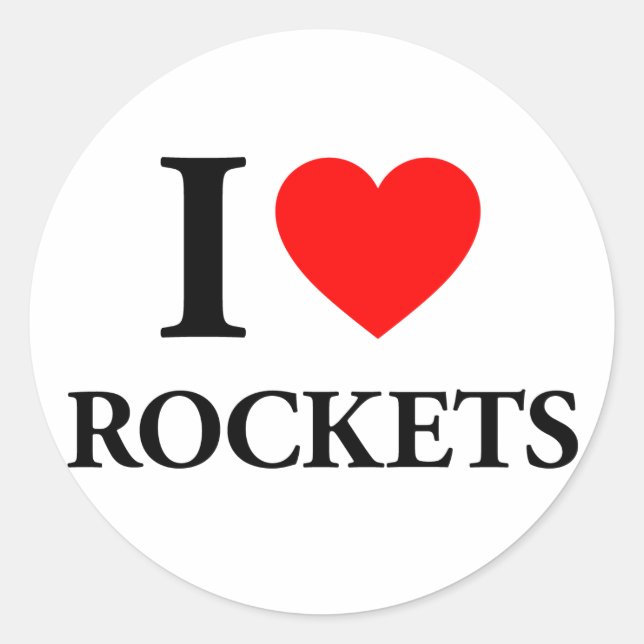 Sticker Rond I Heart Rockets (Devant)