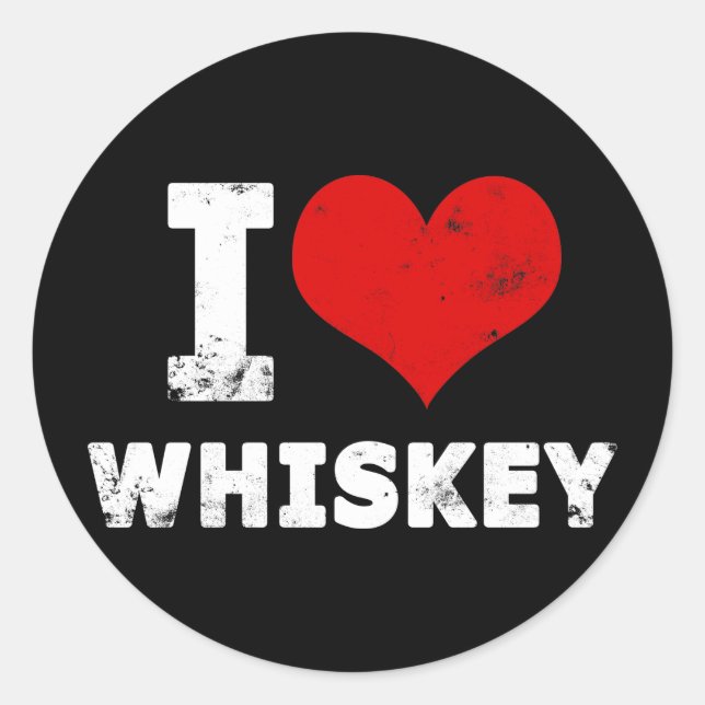 Sticker Rond I Heart Whiskey (Devant)