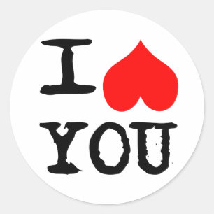 Sticker Rond I Heart You Personnalisable