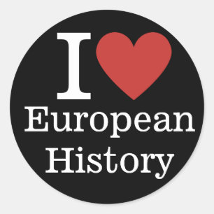 Sticker Rond I ❤️ Histoire européenne pour les étudiants / Facu