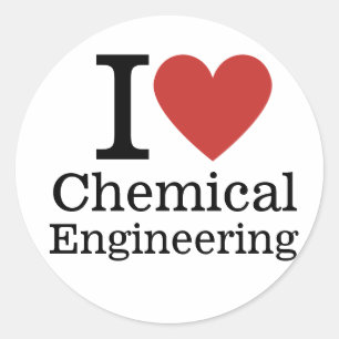 Sticker Rond I ❤️ Ingénierie Chimique pour étudiants/Faculté
