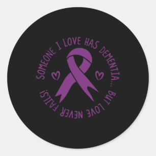 Sticker Rond I Love A Démence Alzheimer Sensibilisation