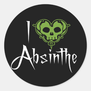 Sticker Rond I Love Absinthe