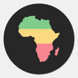Sticker Rond I Love Africa Rosta Coloured Continent