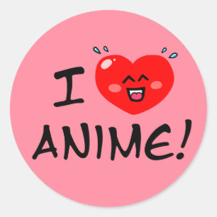 Sticker Rond I Love Anime