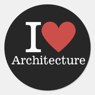 Sticker Rond I ❤️ Love Architecture pour les étudiants / Facult