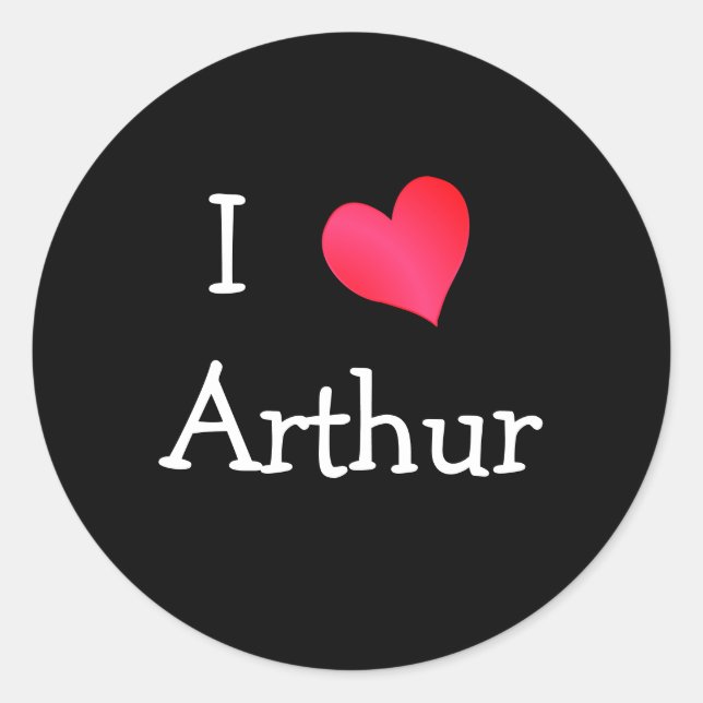Sticker Rond I Love Arthur (Devant)