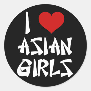 Sticker Rond I Love Asian Girls