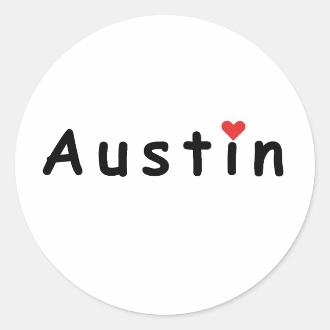 Sticker Rond I Love Austin (Devant)