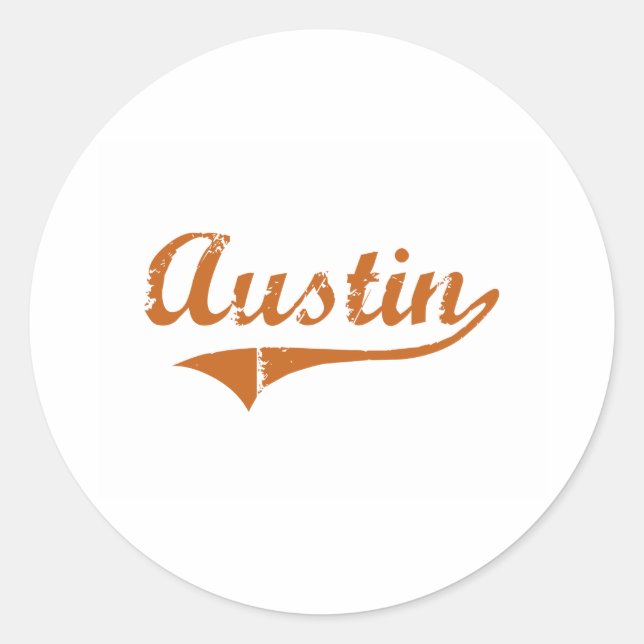 Sticker Rond I Love Austin Texas (Devant)