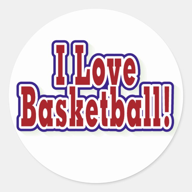 Sticker Rond I Love Basketball (Devant)