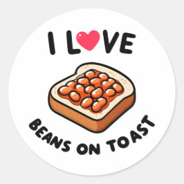 Sticker Rond I Love Beans on Toast