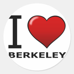 STICKER ROND I LOVE BERKELEY, CA - CALIFORNIE