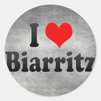 Sticker Rond I Love Biarritz, France