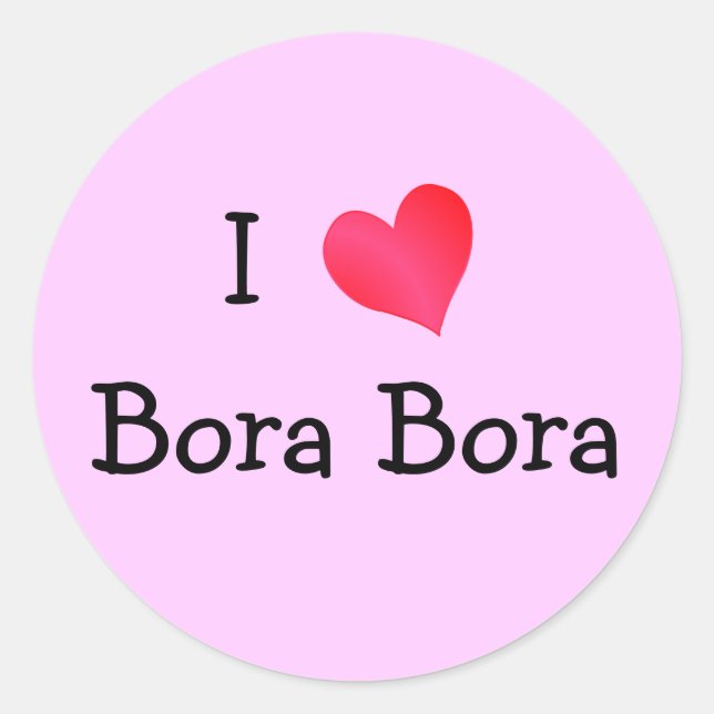 Sticker Rond I Love Bora Bora (Devant)