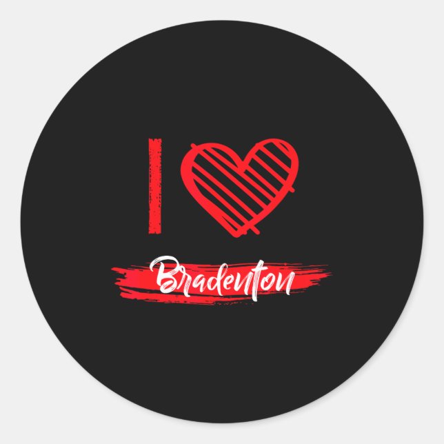 Sticker Rond I Love Bradenton I Heart Bradenton  (Devant)