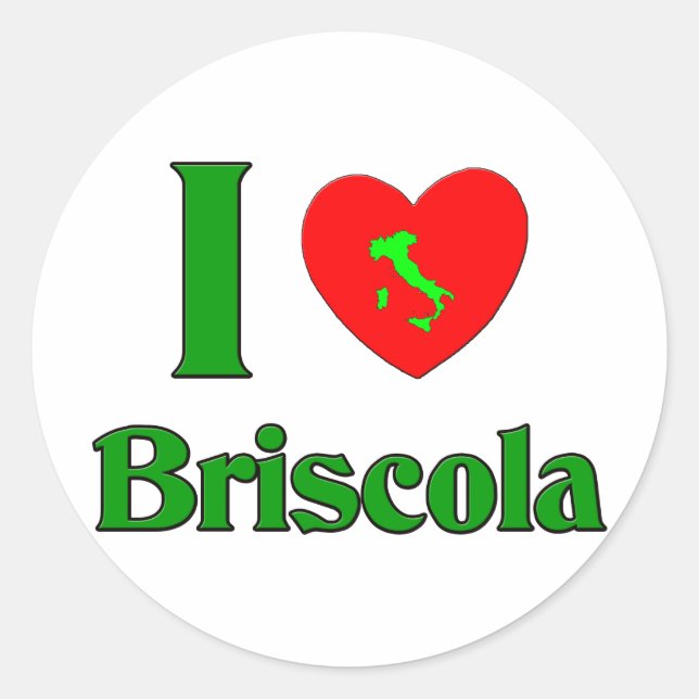Sticker Rond I Love Briscola (Devant)