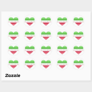 Sticker Rond I Love Burundi, Coeur Burundais