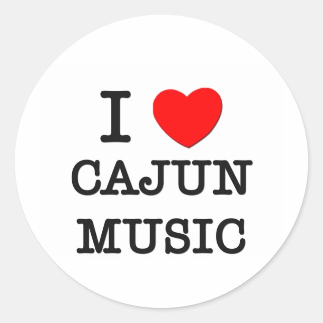 Sticker Rond I Love Cajun Music (Devant)
