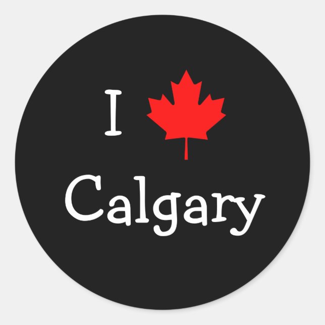 Sticker Rond I Love Calgary (Devant)