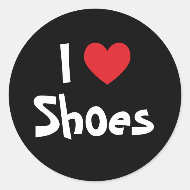 Sticker Rond I Love Chaussures (Devant)