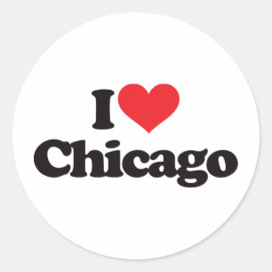 Sticker Rond I Love Chicago
