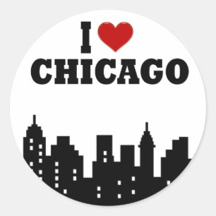 Sticker Rond I Love Chicago