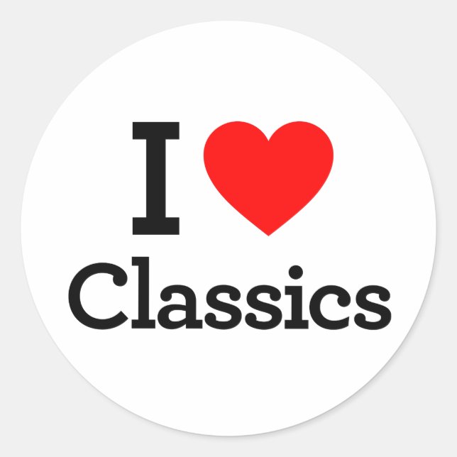 Sticker Rond I Love Classics (Devant)