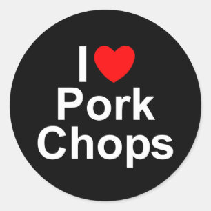 Sticker Rond I Love (Coeur) côtelettes de porc