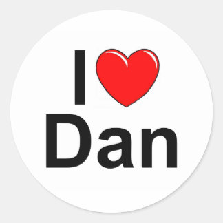 Sticker Rond I Love (Coeur) Dan